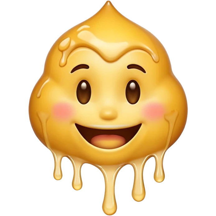Smiling emoji having white honey fall out of its mouth  emoji