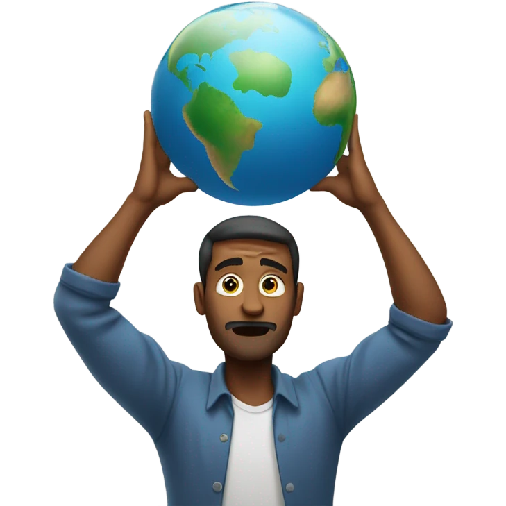 Man carrying weight of the world emoji