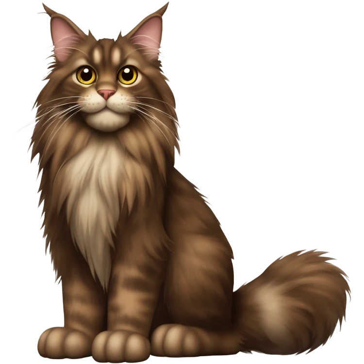 Brown Maine coon cat emoji