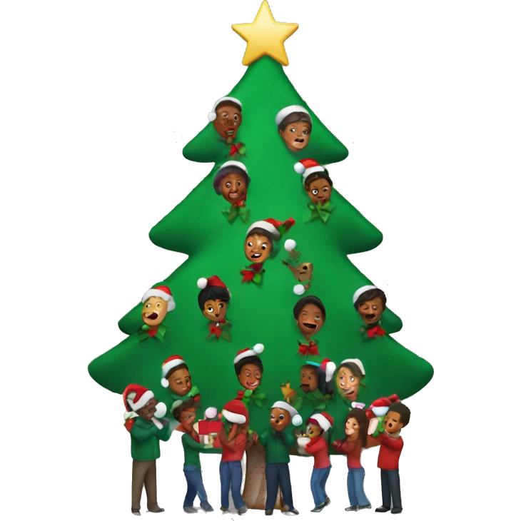People singin christmas tree emoji