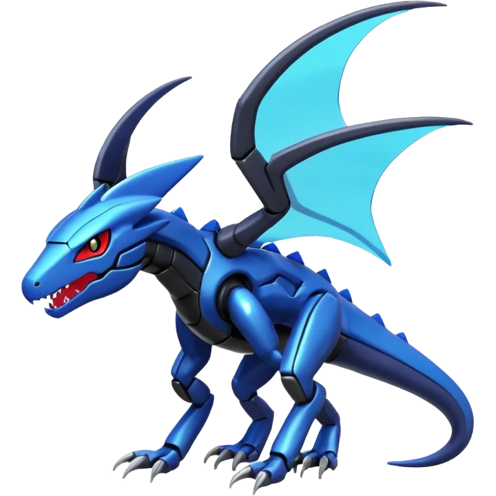 Shiny futuristic colorful Heliolisk-Salandit-Cyclizar-Genesect-Pokémon, full body emoji