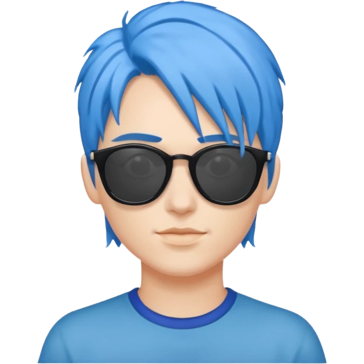 Musica voy with blue hair AND sunglasses emoji
