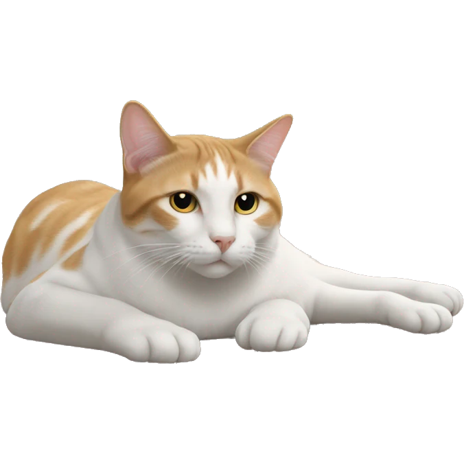 cat laying on floor with aura over heead emoji