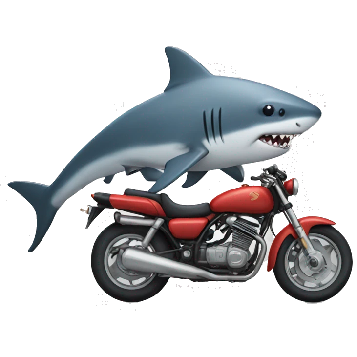 Motorcycle shark emoji