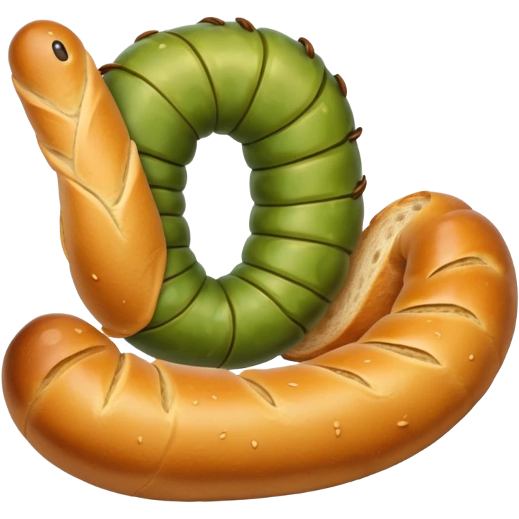 Worm with a baguette emoji