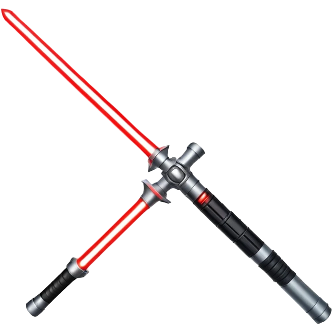 lightsaber with glowing red blade and simple hilt emoji