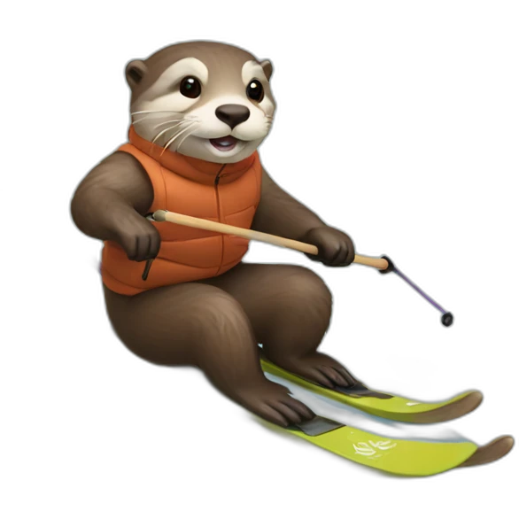 otter skiing emoji