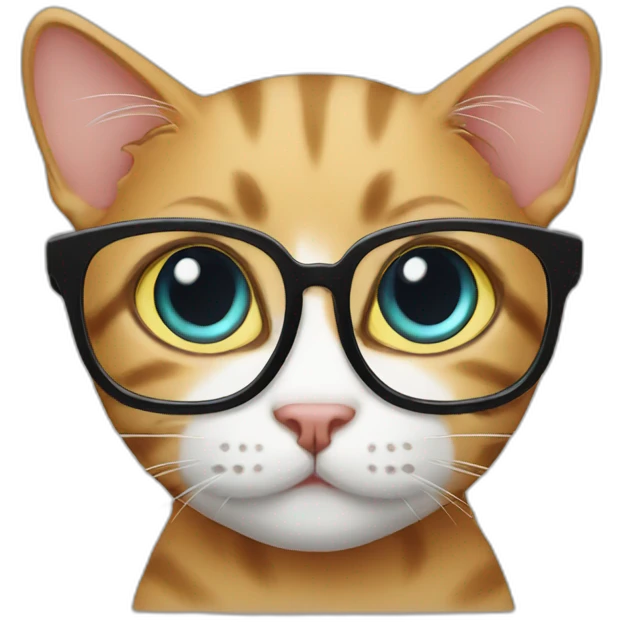 Eyeglasses cat emoji