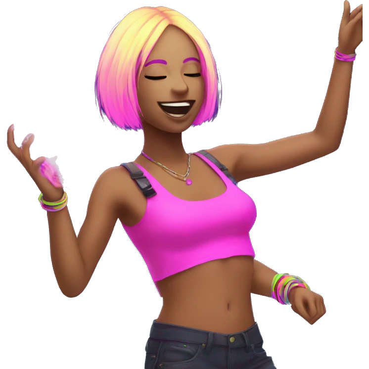 Rave party dancing neon smoking emoji