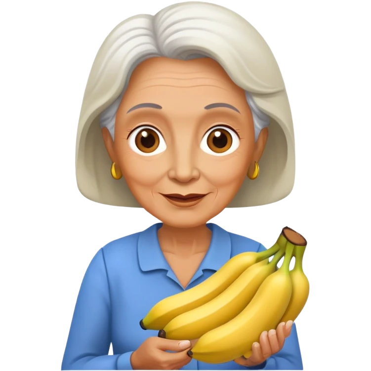 Голая зрелая женщина с бананами emoji