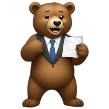 bear giving a keynote emoji