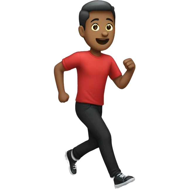 Person going fast with a red shirt and black pants emoji