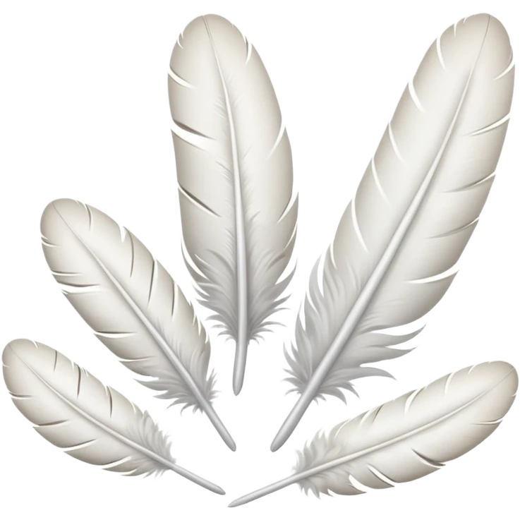 A dovetail consisting of white feathers. Without the dove. emoji