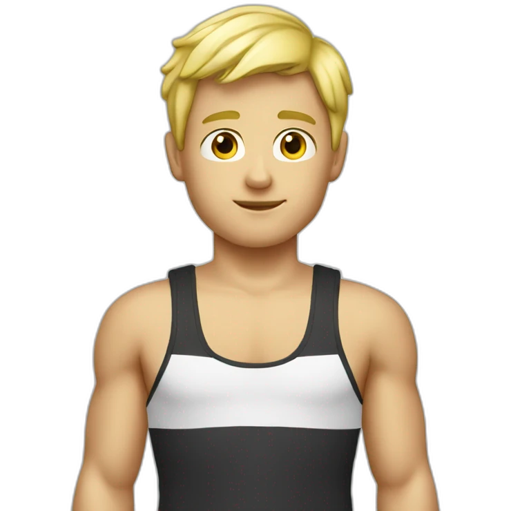 blonde boy in lifeguard tank top  emoji