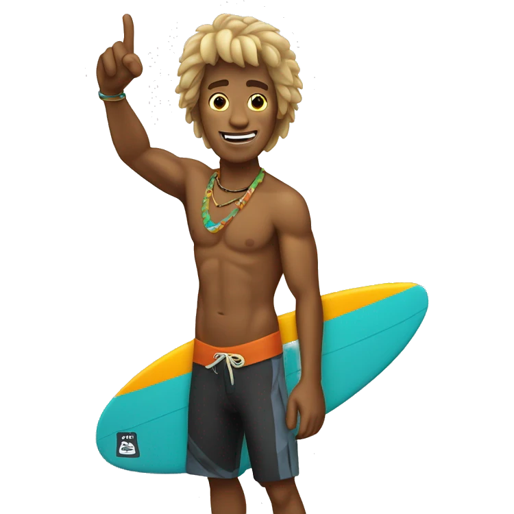 Surfer dude with a Shaka emoji