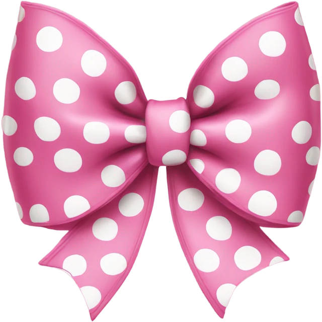 Pink bow with white polka dots  emoji
