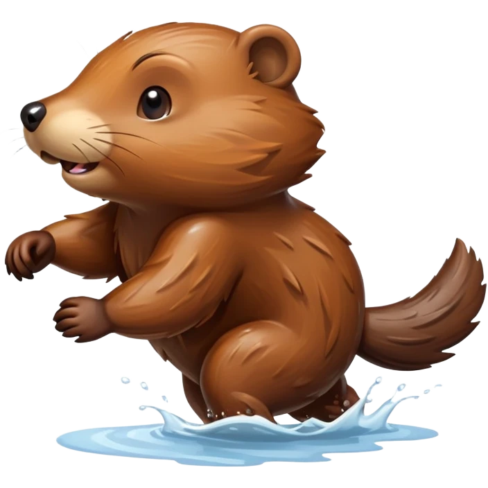 beaver running in the morning emoji