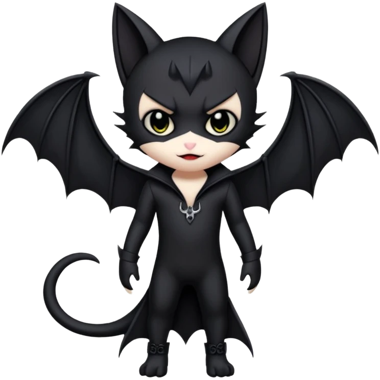 Edgy Cool Cute Gothic-Emo-Vampiric-Bat-Feline-Fakémon-Hybrid full body emoji