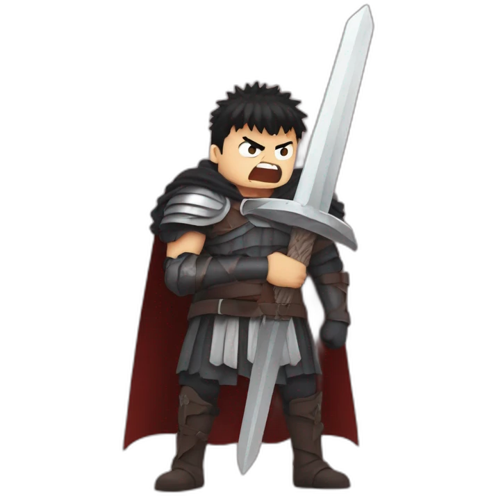 angry berserk guts carrying a huge sword on his shoulder emoji