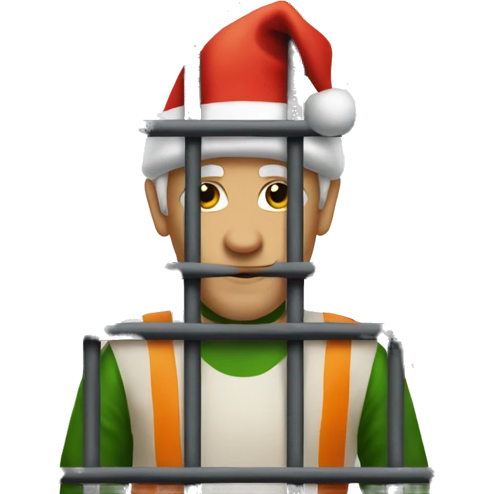 A Christmas lutin in jail  emoji
