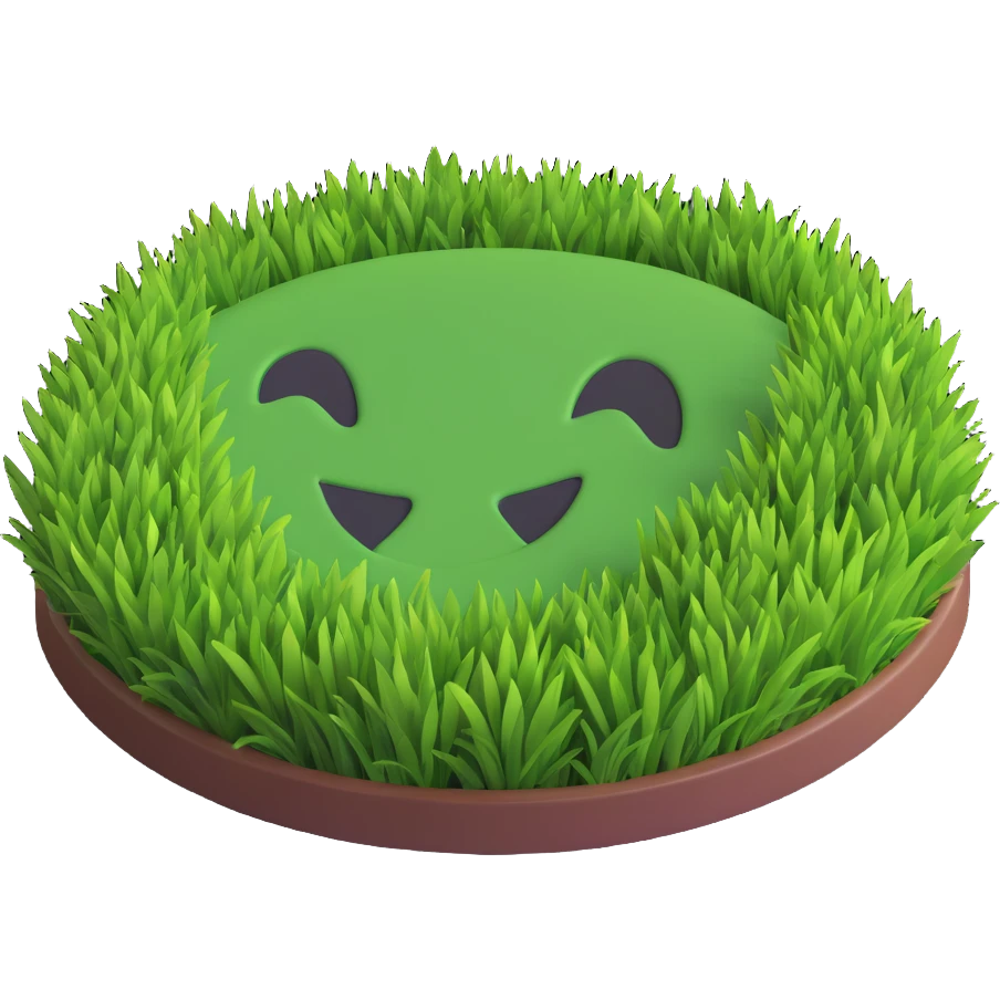 3D patch of grass, Microsoft fluent emoji style emoji