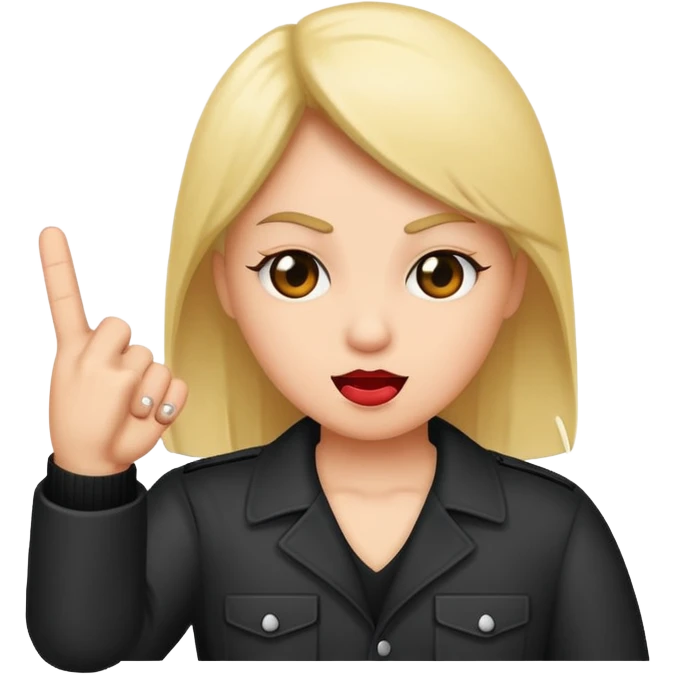 A baddie showing middle finger  emoji