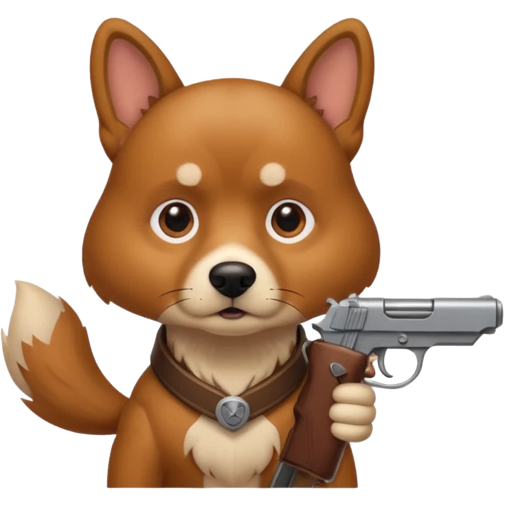 Dog with a gun  emoji
