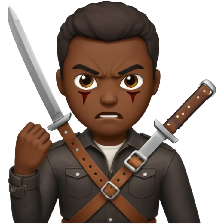 a angry black man slashing a belt emoji