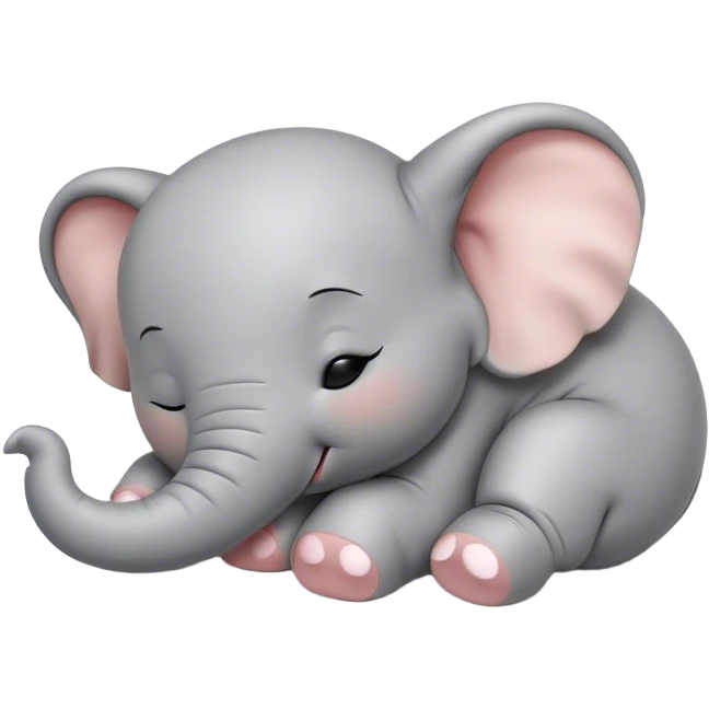 Meme-Worthy Cute Sleeping Baby Elephant Portrait Emoji, Head resting peacefully with a contented smile, showcasing a delightfully tiny build and a luxuriously soft gray hide, eyes shut in a serene, restful nap, Simplified yet hilariously adorable features, highly detailed, glowing with a soft, drowsy light, high shine, relaxed and utterly lovable, stylized with an air of playful laziness, bright and heartwarming, soft glowing outline, capturing the essence of a comically sleepy baby elephant, so meme-worthy it feels like it could instantly become the next viral sensation of adorable slumber! emoji
