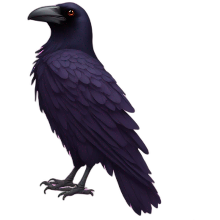 Raven with pink feathers emoji