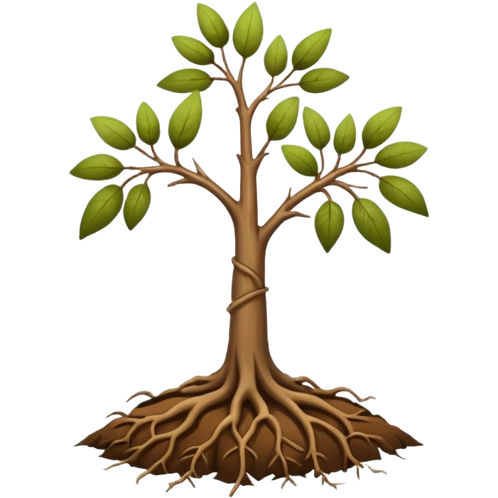 Simple sparse sapling roots emoji