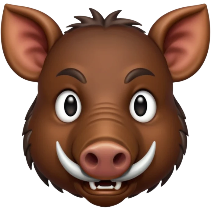 Wild boar face with long tusks emoji realistic emoji