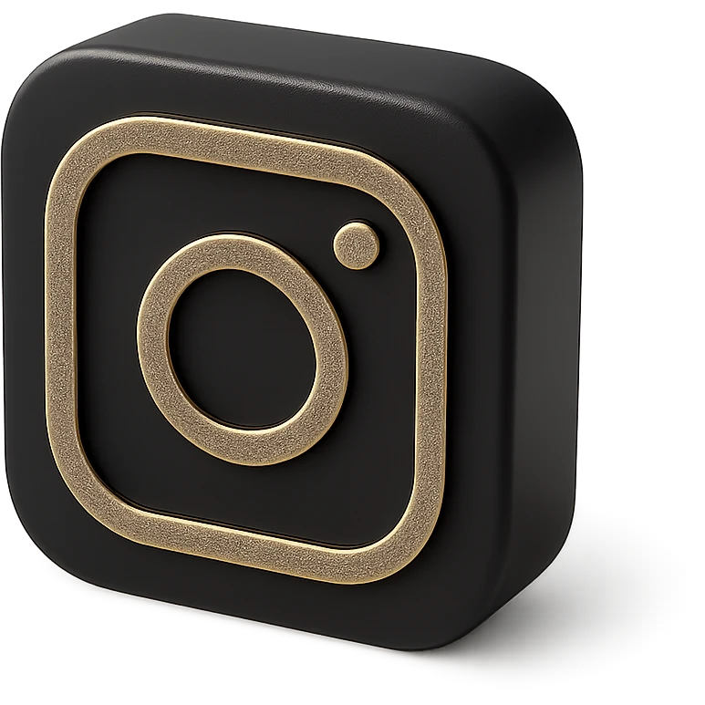 Instagram logo in 3D black style emoji