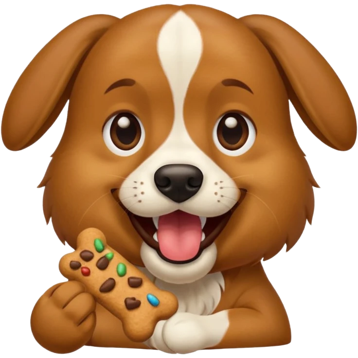 dog biting dog treat emoji