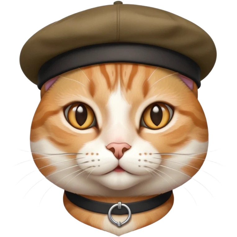 Cat wearing a French gay emoji