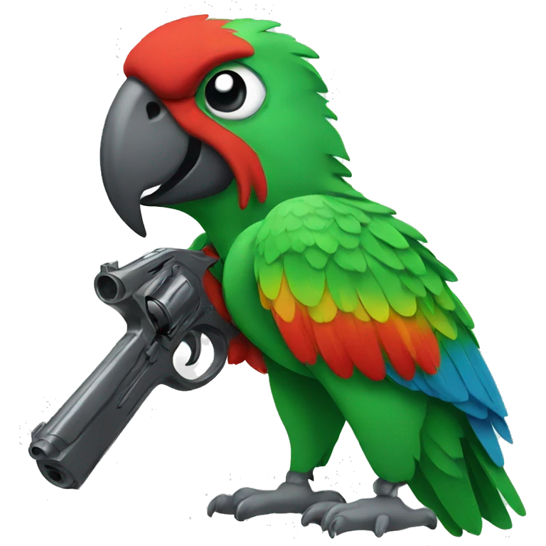 parrot with gun emoji