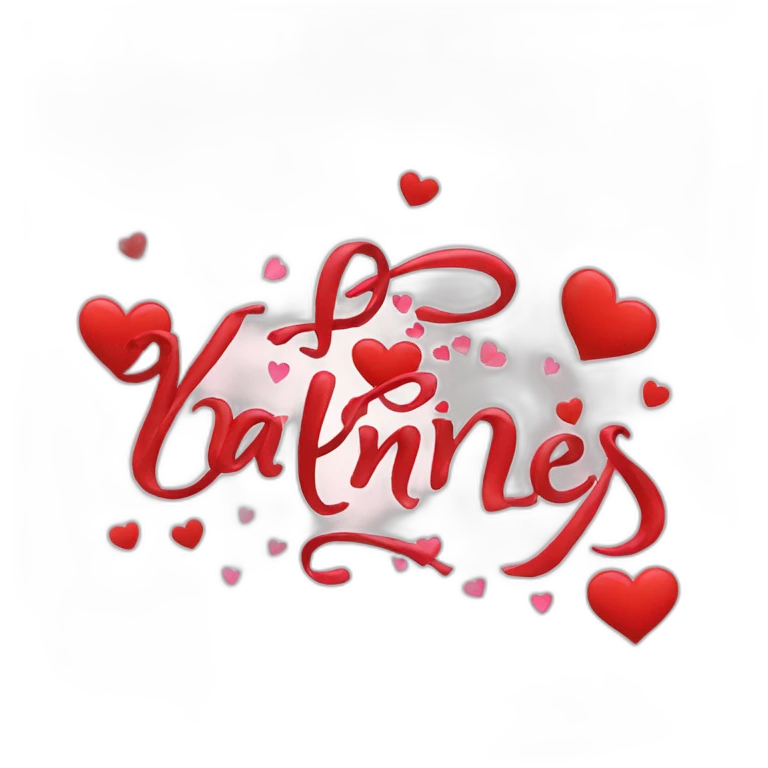 Calligraphy of happy valentines डे emoji