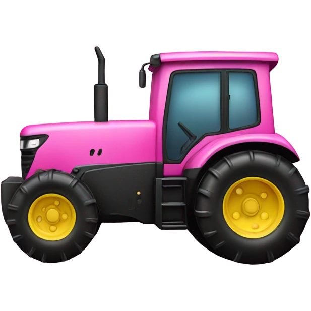 Pink ombre tractor with glitter emoji