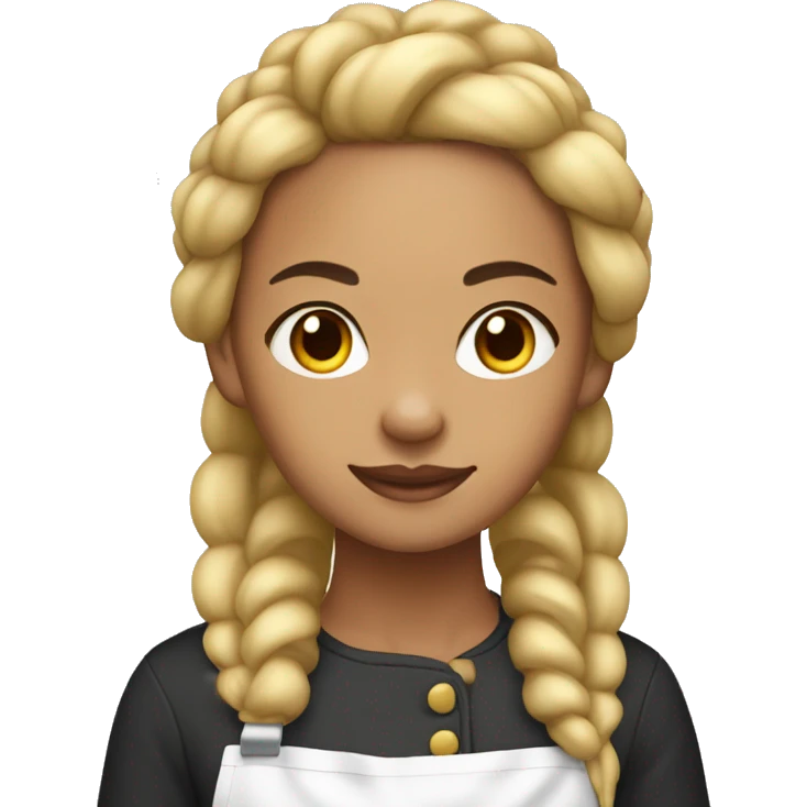Lightskin girl with blonde braids cooking emoji
