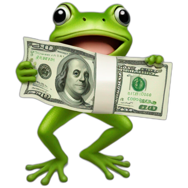 frog using Copilot money emoji