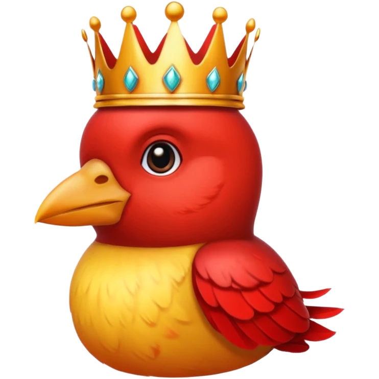 bird with crown single vibrant colour  emoji
