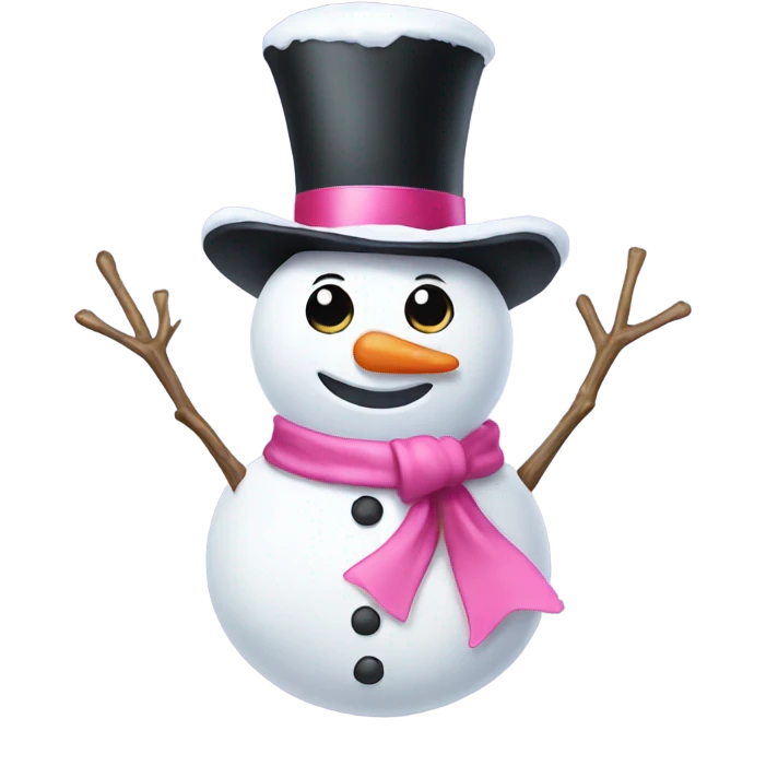 Snowman with pink bows  emoji