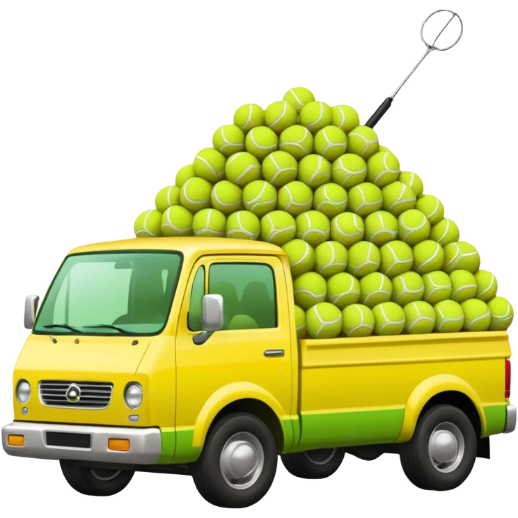 squatted truck antenna tennis balls emoji