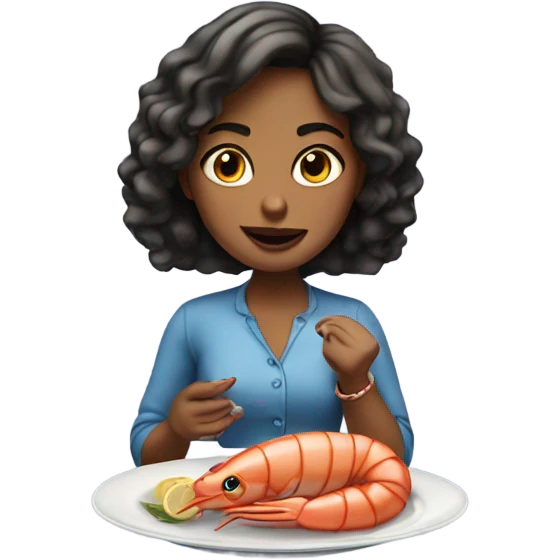 sassy girl eating seafood  emoji