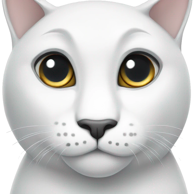 Big white cat with grey eyes emoji