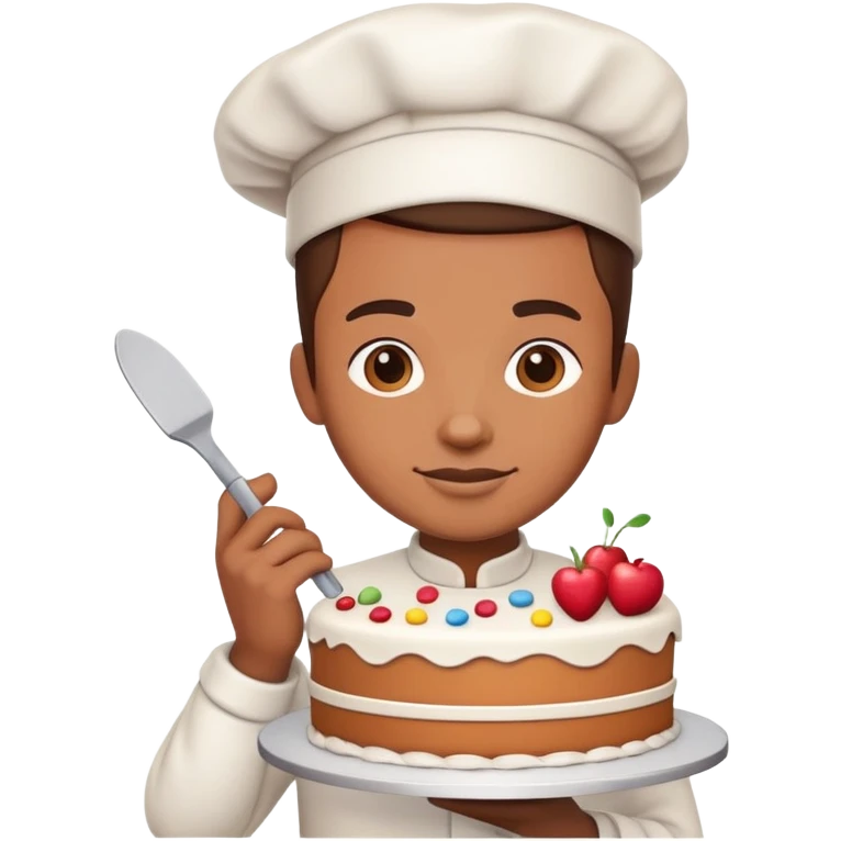 A cake decorstor with a cake  emoji