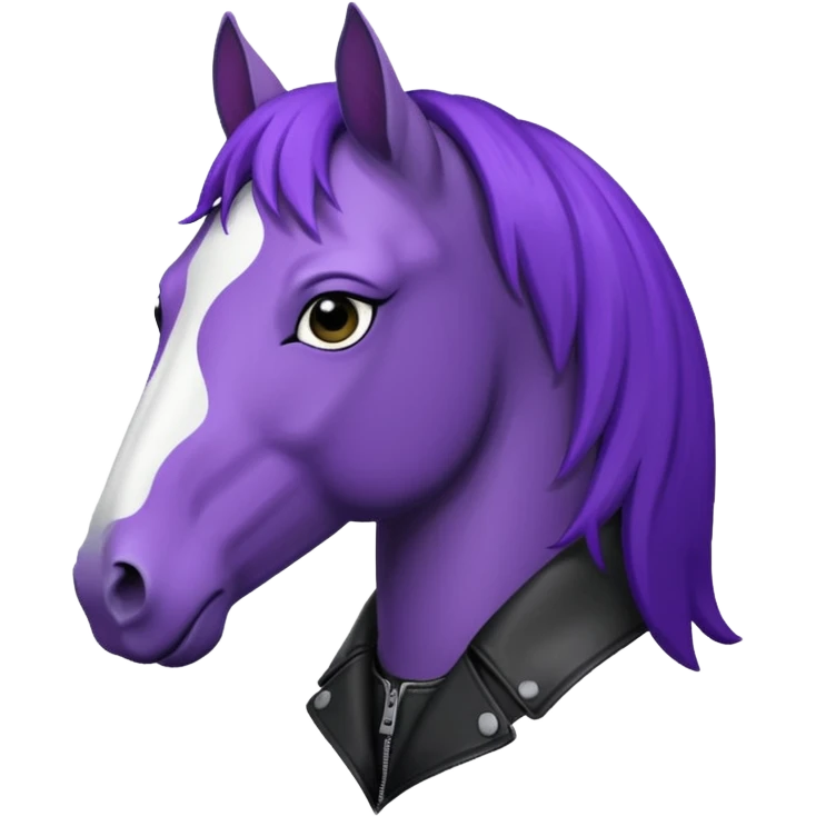 Purple horse wearing leather jacket
 emoji