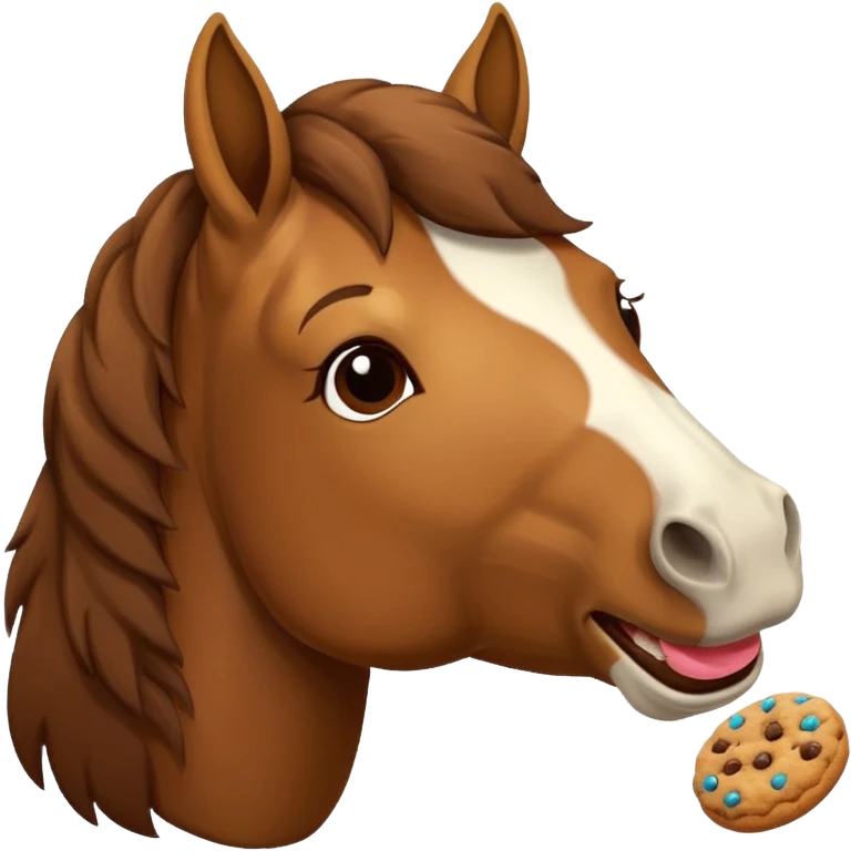 Pferd mit keks im mund emoji