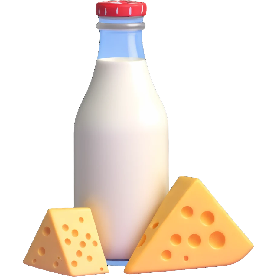 milk bottle and cheese wedge emoji