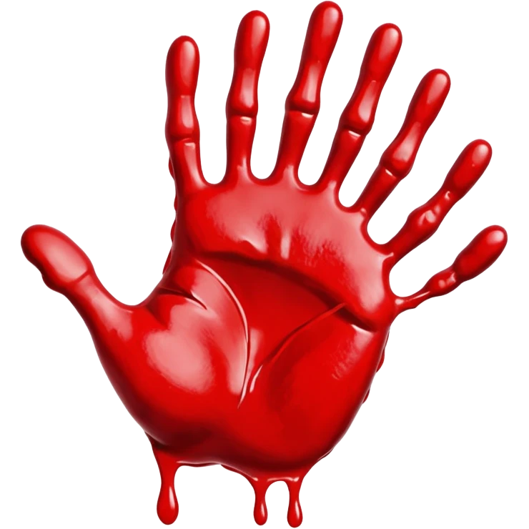 Bloody Paint – Smear of red paint shaped like handprint. emoji